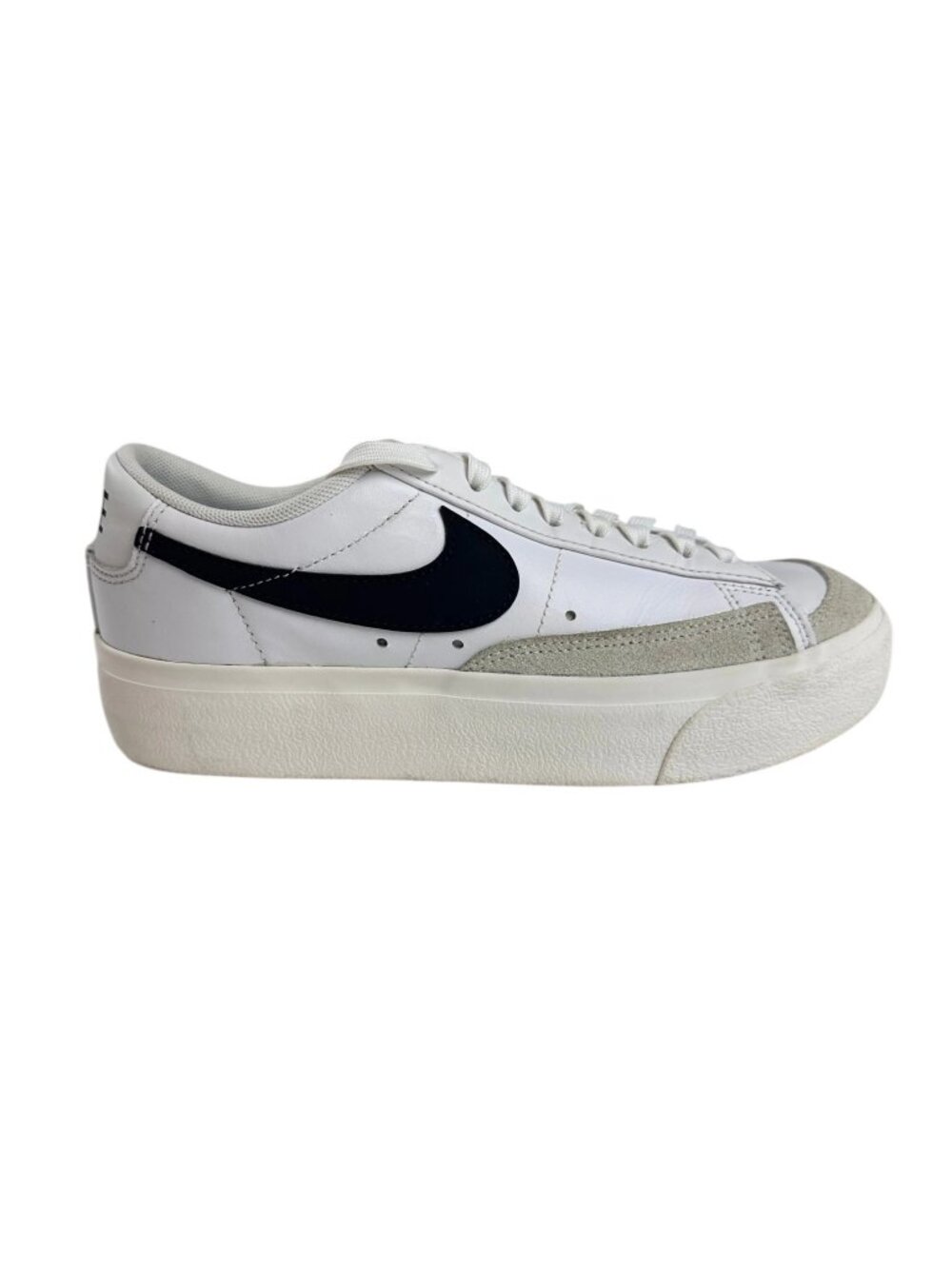 Women's Nike Blazer Low Platform Black White Gray Sneakers DJ0292-101